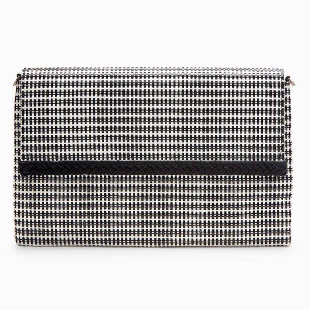 New Stella & Dot City Slim Clutch crosshatch